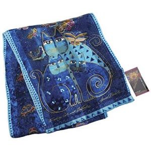 Laurel Burch Silk Scarf: Indigo Cats
